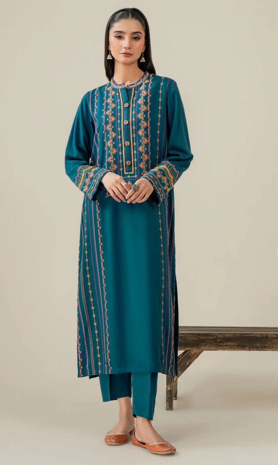 MIRAAL 2PC – Premium Embroidered Pure Cotton Suit