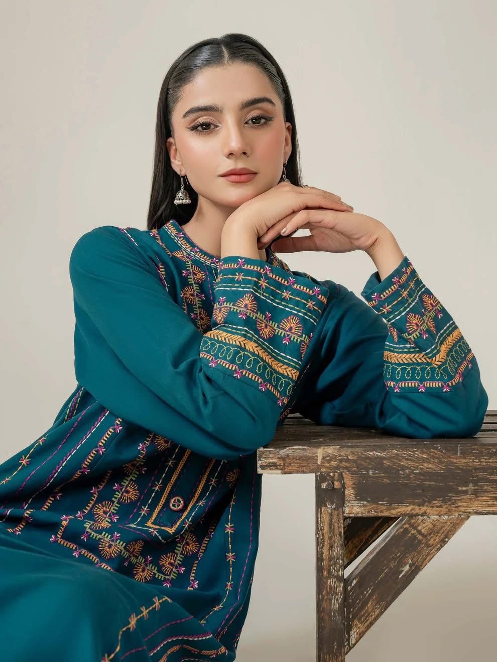 MIRAAL 2PC – Premium Embroidered Pure Cotton Suit