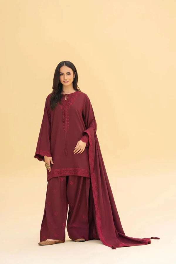 MEHERZA 3PC WITH SHAWAL ( FARSHI SHALWAR )