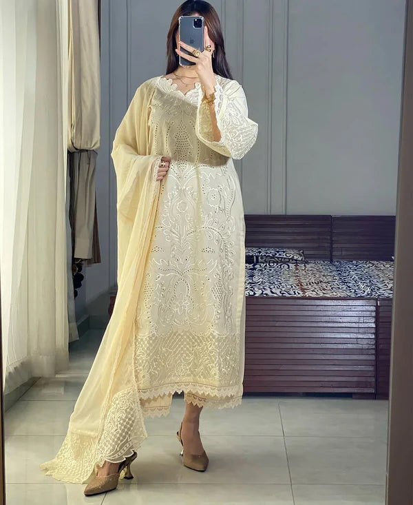 RABEEL EMB LAWN 3PC