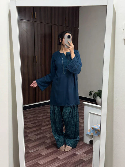 BLUE  SET ( FARSHI SHALWAR )