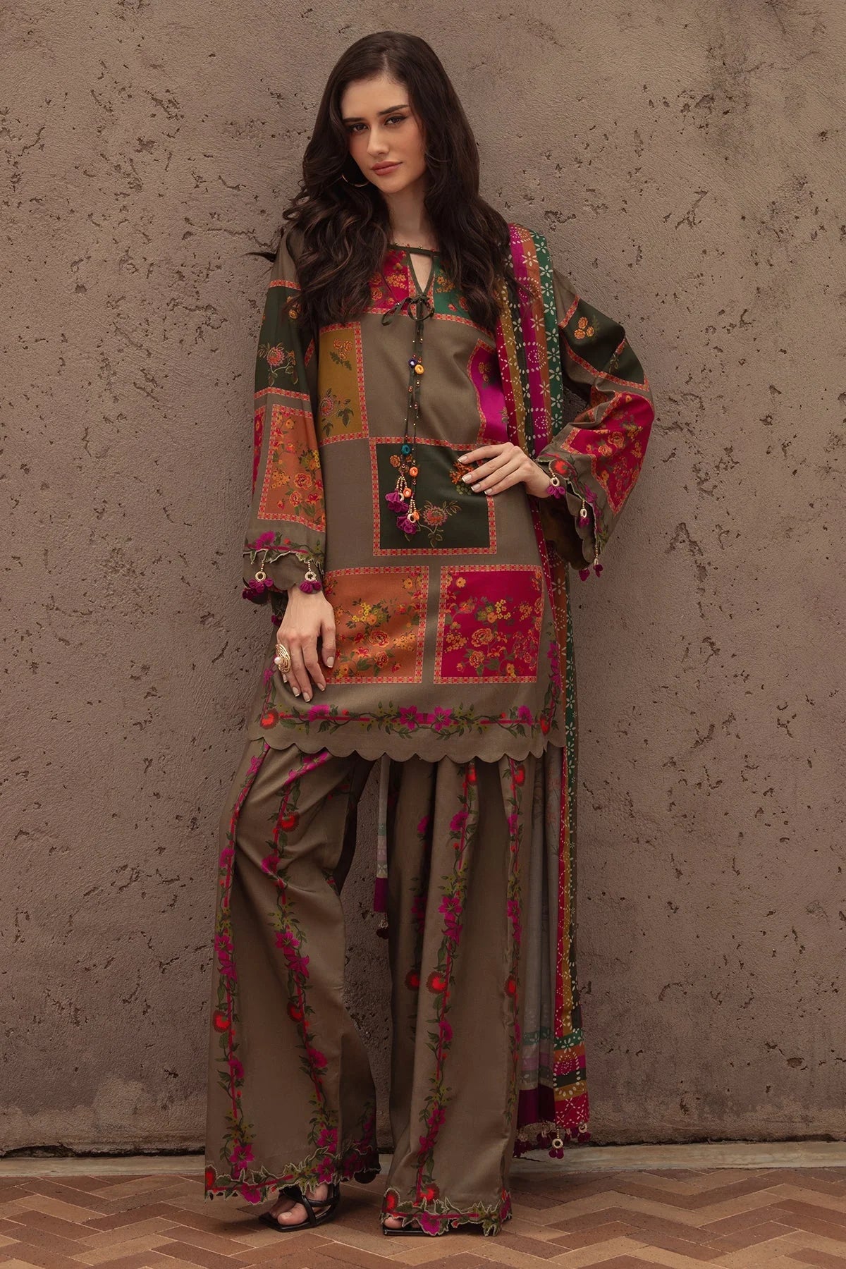 SUNDOORI 3pc PRINTED SUIT